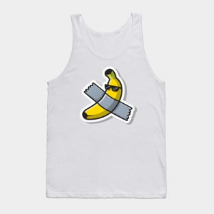 Cute Banana Art Using Glasses Tank Top